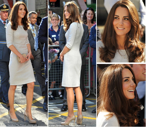 Kate Middleton, Duchess of Cambridge, Wears Amanda Wakely for Hospital Visit