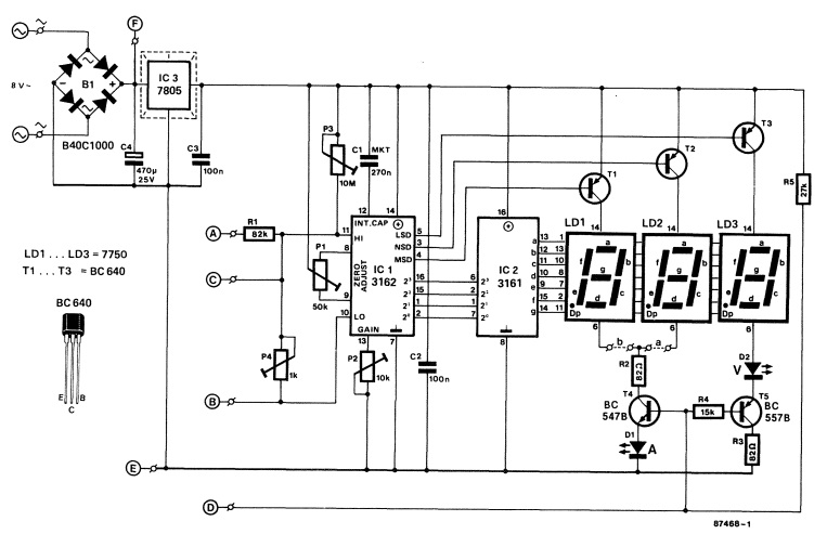 Bobo Elektronik Voltmeter  digital  CA3162