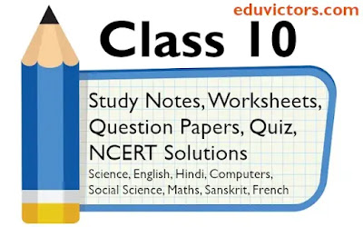 CLASS 10 - QUESTION PAPERS, NCERT SOLUTIONS, WORKSHEETS, STUDY NOTES, MCQs