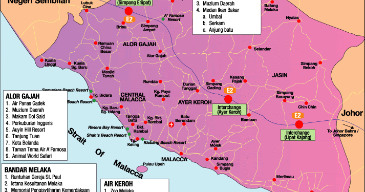 Melaka Bandaraya Bersejarah: Peta Melaka