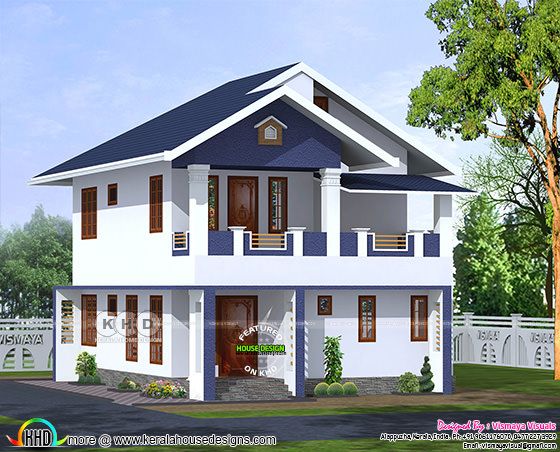 4 BHK sloped roof house architectcure