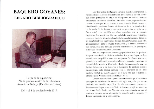 Exposición: "Baquero Goyanes: Legado bibliográfico"