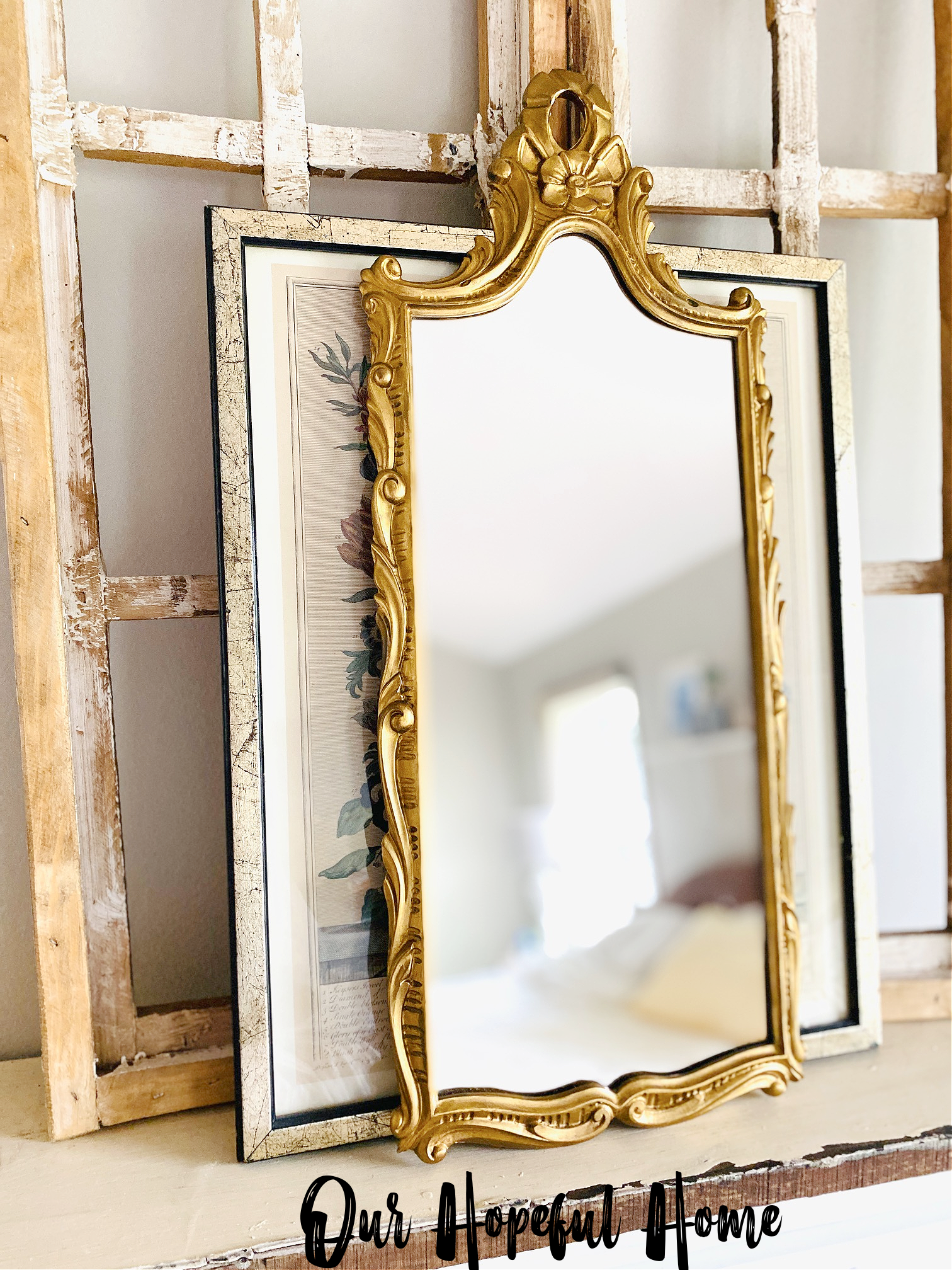 A Quick + Easy Mirror Makeover Using Rub 'N Buff - Yellow Brick Home