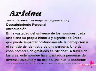 significado del nombre Aridea