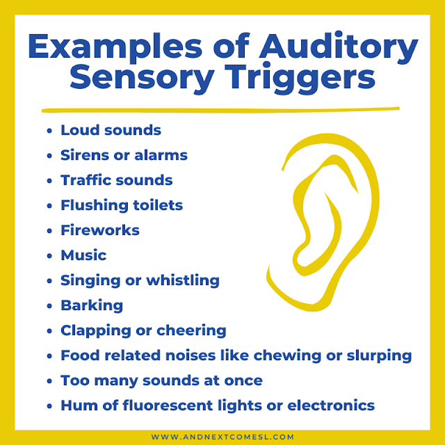 List of common examples of auditory sensory triggers