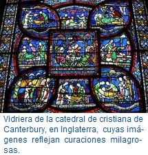 Vidriera de la catedral cristiana de Canterbury