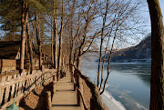 . screen. This is where taking pictures for the series Winter Sonata is . (nami island in winter)