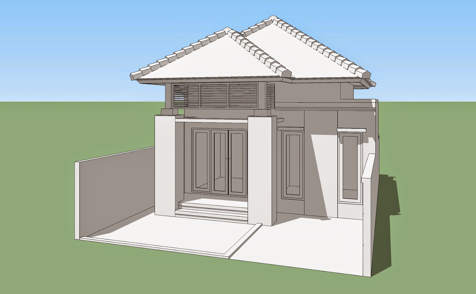 Membuat atap pada sketchup Vray Sketchup TUT