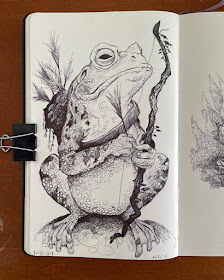 07-The-frog-archer-Creature-Drawings-Dave-Mottram-www-designstack-co