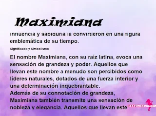 ▷ Significado del nombre Maximiana