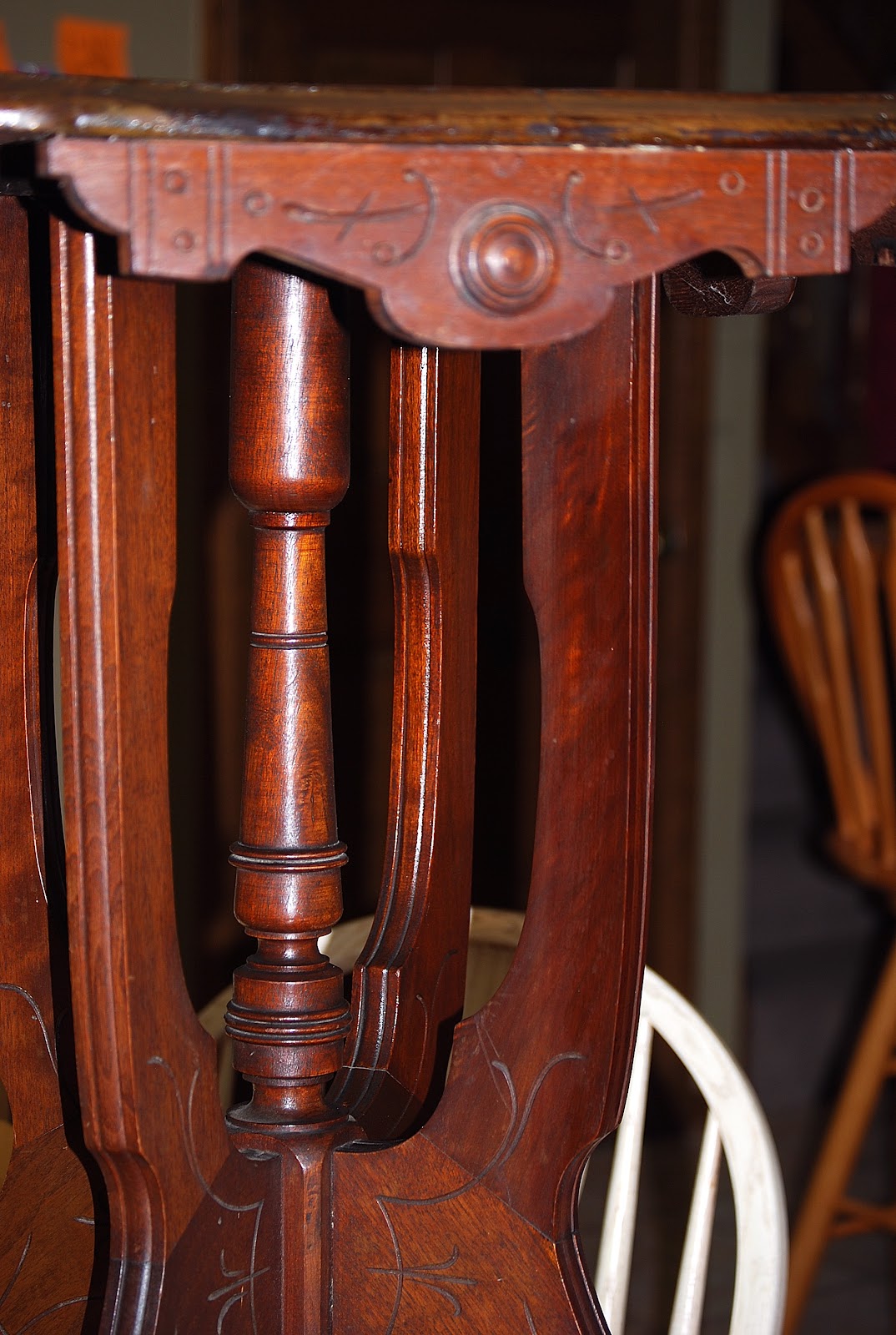 Antique Walnut Accent Table hand painted in Old White — Shizzle Design