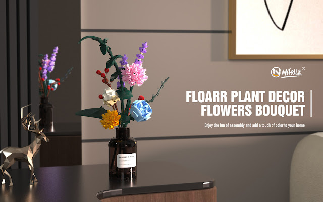 Nifeliz Floarr Plant Decor Flowers Bouquet Compatible With Lego