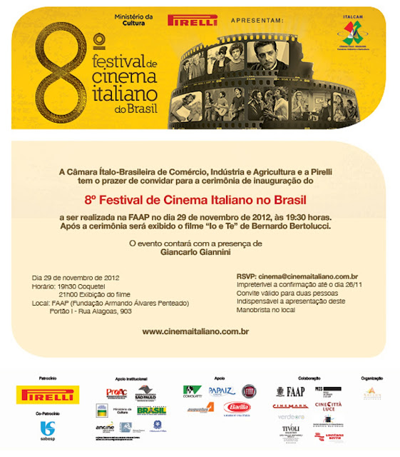 Abertura do 8º Festival Pirelli de Cinema Italiano no Brasil