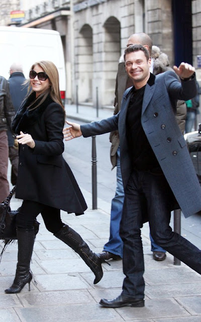 Ryan Seacrest and Julianne Hough out in Paris