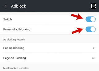 Turn on Switch & Powerful ad blocking in Adblock