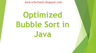 Optimized Bubble Sort in Java 