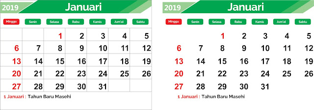 Download Kalender 2019 Gratis Editable File CDR Format Lengkap