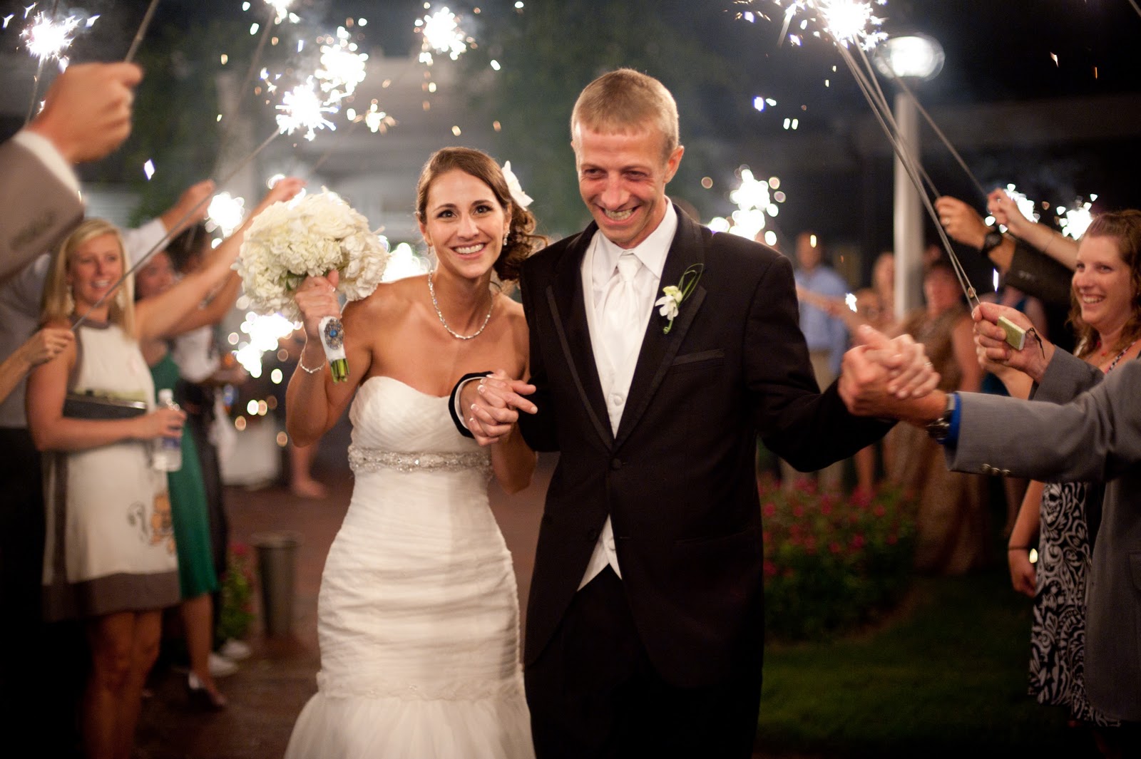 church wedding decorations.jpg wedding sparklers during the day