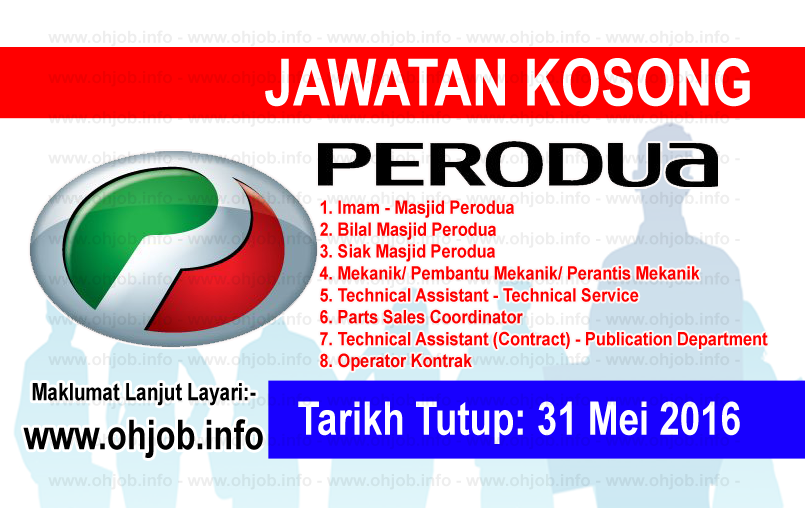 Job Vacancy at Perusahaan Otomobil Kedua Berhad (PERODUA 