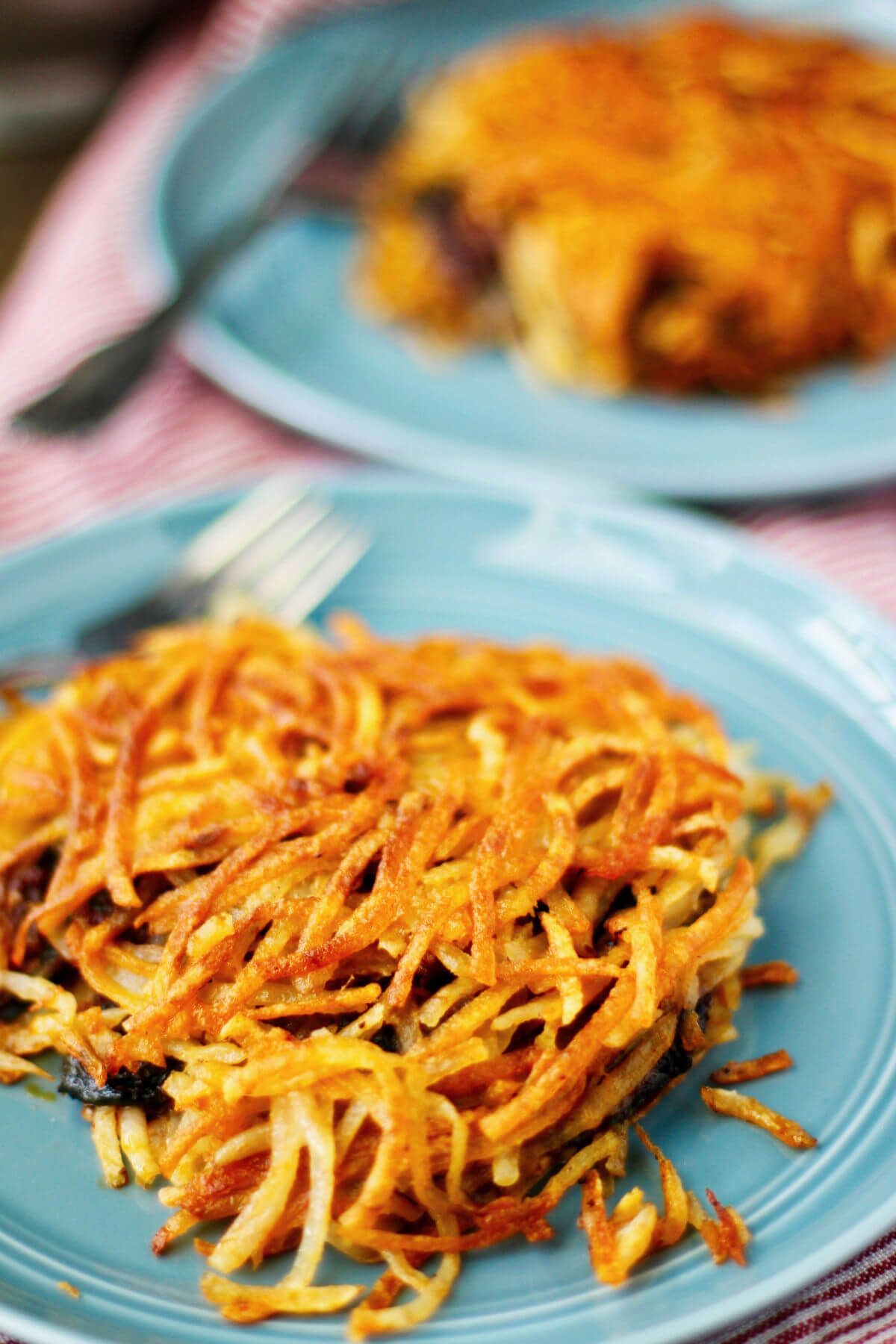 Chorizo Stuffed Hash Browns on a plate.