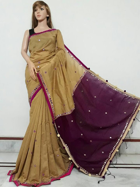 Kachis on handloom cotton silk 