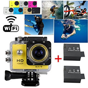 JZK Wifi Action Sport Cam Camera Sports 1080P 30fps H264 15 Inch 170X Outdoor Sports Home Security HD DV Camera Recorder UK Location Yellow