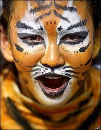 CARITA PINTADA DE UN TIGRE by pintarcaritas.blogspot.com