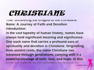 meaning of the name "CHRISTIANE"