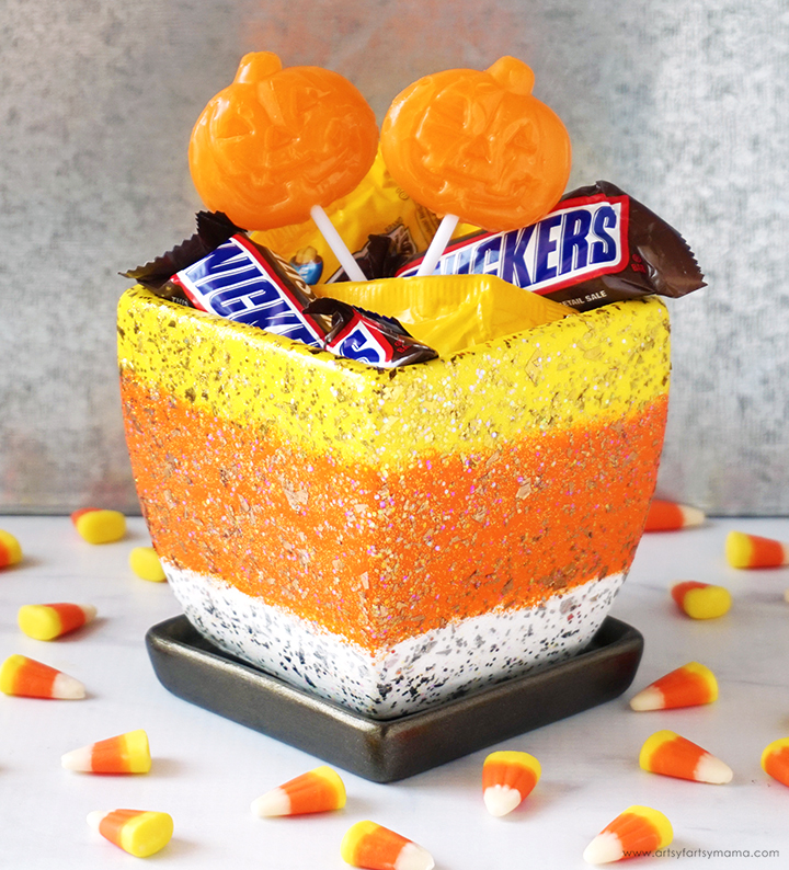 Halloween Candy Corn Bowl with Treats