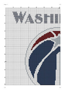 Washington Wizards logo cross stitch pattern - Tango Stitch