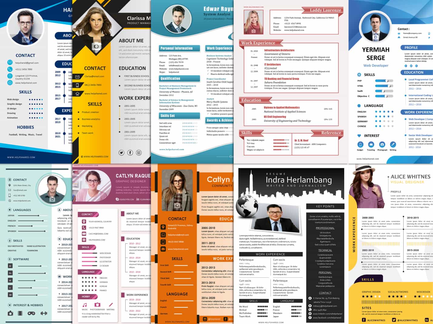 CV Resume Templates Examples in Word Pdf Format for a Job CV Resume Templates Examples in Word Pdf Format for a Job