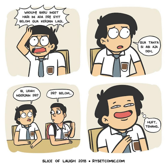 10 Komik Strip Lucu 'Kehidupan Anak Sekolah' yang Konyol 