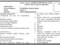 Soal UAS PAI Jenjang SMA Kelas X Lengkap