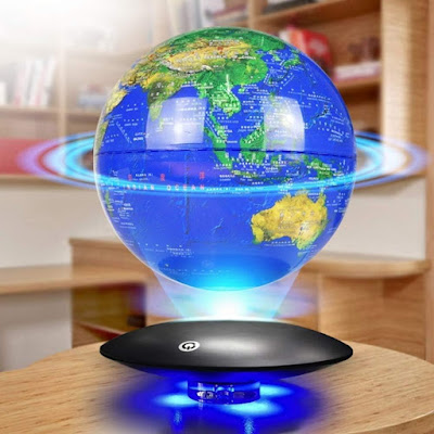 Floating World Globe with LED Lights Maglev - Desktop - Blue - 8"