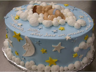 Blue Christening Cake