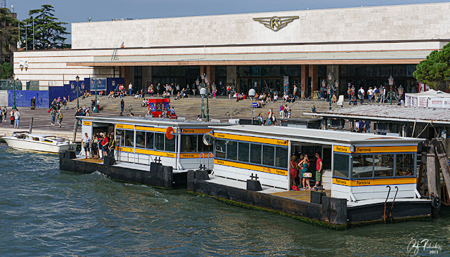 Vapporetto Boats ("busses") in front of Venice's Main Train Station