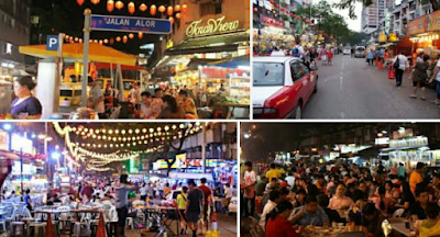 Wisata kuliner jalan Alor bukit bintang Kuala lumpur malaysia