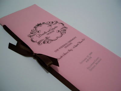 Candy Pink Chocolate Brown Wedding Programs