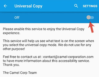 Enable Universal Copy service