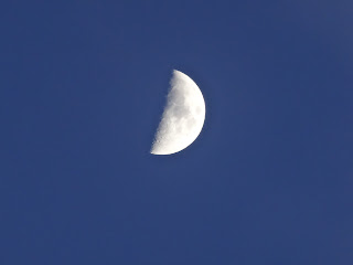 The moon over Glen Orchy with a clear blue sky