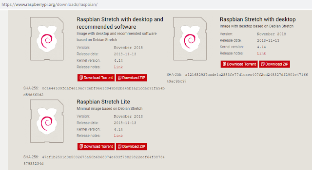 Raspbian download page