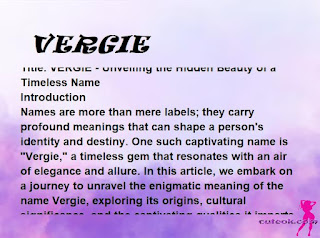 meaning of the name "VERGIE"