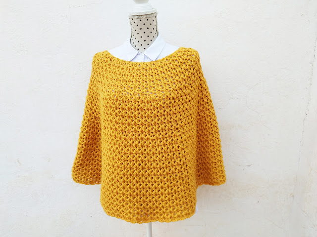 Crochet Imagen Hermoso poncho capa a crochet para otoño a ganchillo Majovel fácil sencillo DIY bareta domble, punto bajo labor muestra hobby