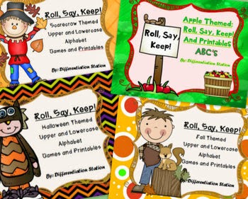 http://www.teacherspayteachers.com/Product/BUNDLE-Fall-and-Winter-Roll-Say-Keep-Alphabet-Centers-Games-Printables-907370