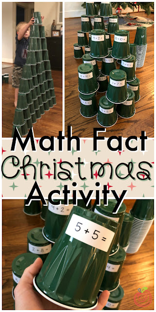 Math Christmas tree activity- the perfect center or math station activity for December