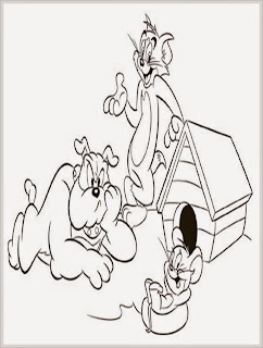 tom and jerry and spike coloring pages
