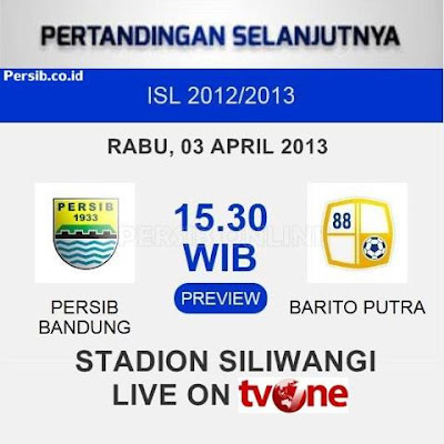 persib vs barito putera isl 2013 Hasil Skor Akhir ISL: PERSIB vs BARITO PUTERA (Rabu, 3 April 2013)