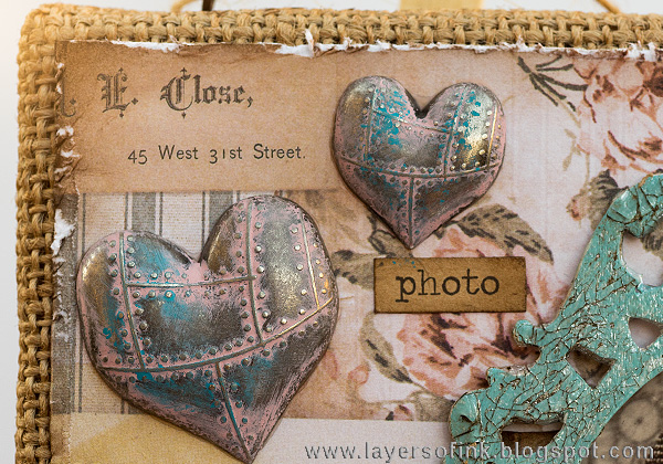 Layers of ink - Layered Vintage Burlap Canvas by Anna-Karin