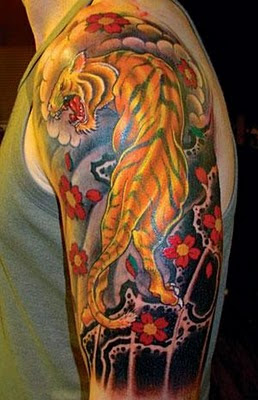Tiger tattoo on sleeve