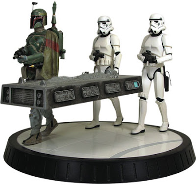 Star Wars Boba Fett with Han Solo in Carbonite Statue